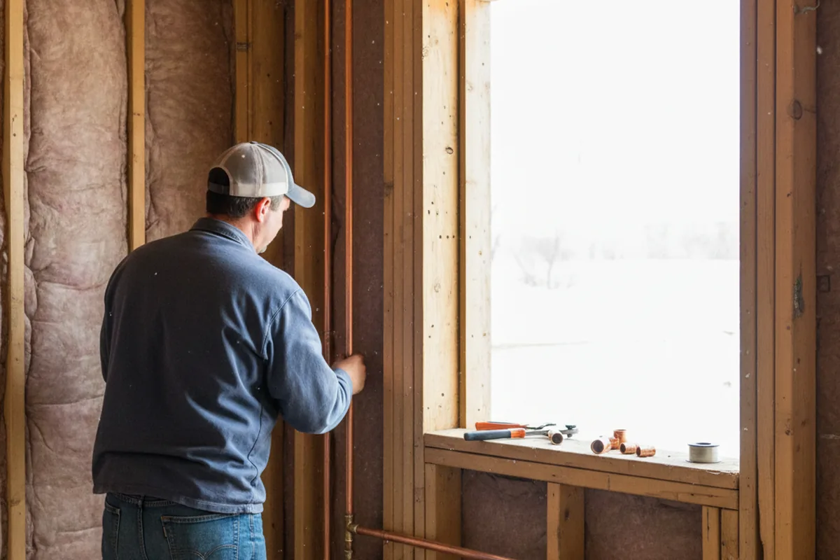 Licensed plumber running new copper supply lines in a Dagsboro home